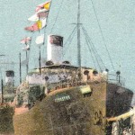 Nava mixta DUROSTOR (u00EEn mijloc) u00EEn timpul serbu0103rilor nautice din portul Constanu0163a (1) - Copy